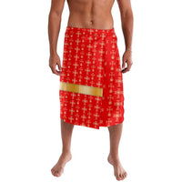 Armenian Traditional Red Lavalava with Gold Cross Pattern and Flag Crest - Wonder Print Shop
