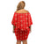 Armenian Traditional Red Off Shoulder Short Dress with Gold Cross Pattern and Flag Crest - Wonder Print Shop