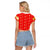 Armenian Traditional Red Raglan Cropped T Shirt with Gold Cross Pattern and Flag Crest - Wonder Print Shop