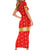 Armenian Traditional Red Short Sleeve Bodycon Dress with Gold Cross Pattern and Flag Crest - Wonder Print Shop