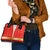 Armenian Traditional Red Shoulder Handbag with Gold Cross Pattern and Flag Crest - Wonder Print Shop