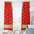 Armenian Traditional Red Window Curtain with Gold Cross Pattern and Flag Crest - Wonder Print Shop