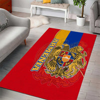 Armenia Flag Area Rug with National Coat of Arms and Map Design - Wonder Print Shop