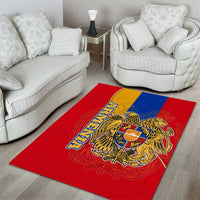 Armenia Flag Area Rug with National Coat of Arms and Map Design - Wonder Print Shop