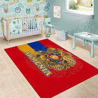 Armenia Flag Area Rug with National Coat of Arms and Map Design - Wonder Print Shop