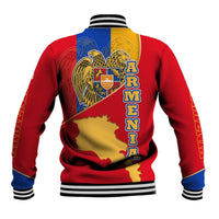 Armenia Flag Baseball Jacket with National Coat of Arms and Map Design - Wonder Print Shop