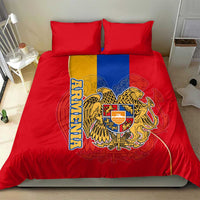 Armenia Flag Bedding Set with National Coat of Arms and Map Design - Wonder Print Shop