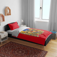 Armenia Flag Bedding Set with National Coat of Arms and Map Design - Wonder Print Shop