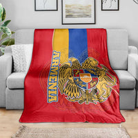 Armenia Flag Blanket with National Coat of Arms and Map Design - Wonder Print Shop