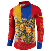 Armenia Flag Button Sweatshirt with National Coat of Arms and Map Design - Wonder Print Shop