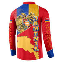 Armenia Flag Button Sweatshirt with National Coat of Arms and Map Design - Wonder Print Shop