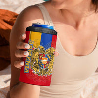 Armenia Flag 4 in 1 Can Cooler Tumbler with National Coat of Arms and Map Design - Wonder Print Shop