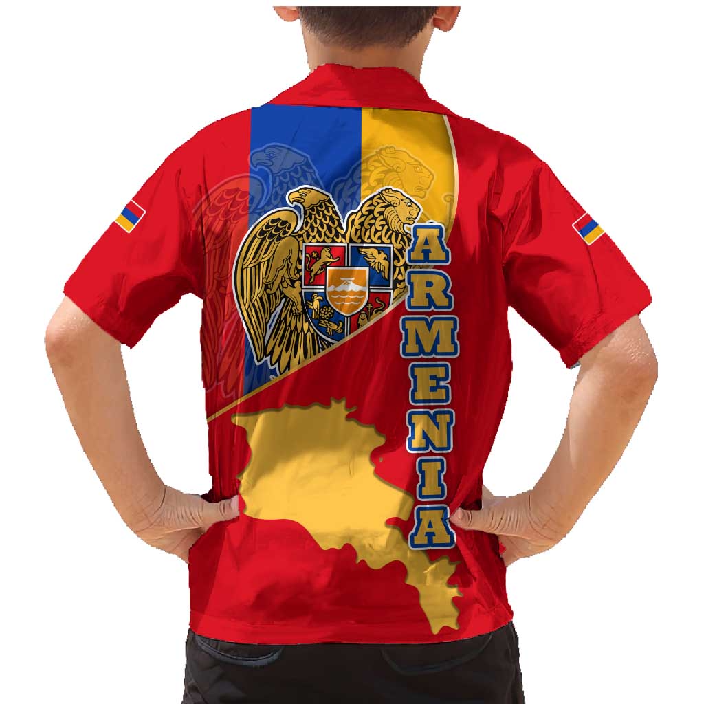 Armenia Flag Family Matching Mermaid Dress and Hawaiian Shirt with National Coat of Arms and Map Design - Wonder Print Shop
