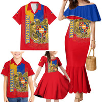 Armenia Flag Family Matching Mermaid Dress and Hawaiian Shirt with National Coat of Arms and Map Design - Wonder Print Shop