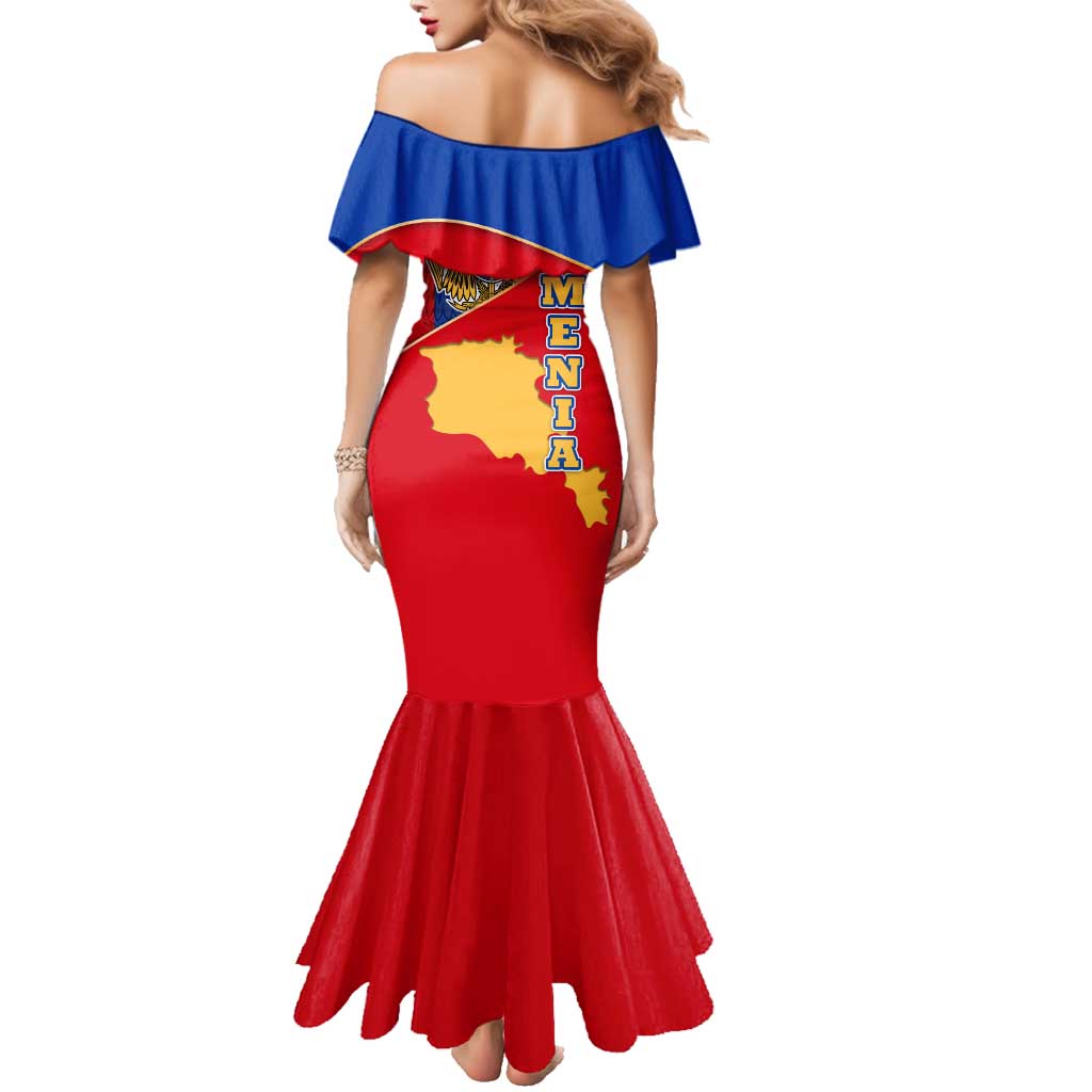 Armenia Flag Family Matching Mermaid Dress and Hawaiian Shirt with National Coat of Arms and Map Design - Wonder Print Shop