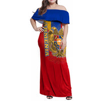 Armenia Flag Family Matching Off Shoulder Maxi Dress and Hawaiian Shirt with National Coat of Arms and Map Design - Wonder Print Shop
