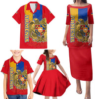 Armenia Flag Family Matching Puletasi and Hawaiian Shirt with National Coat of Arms and Map Design - Wonder Print Shop