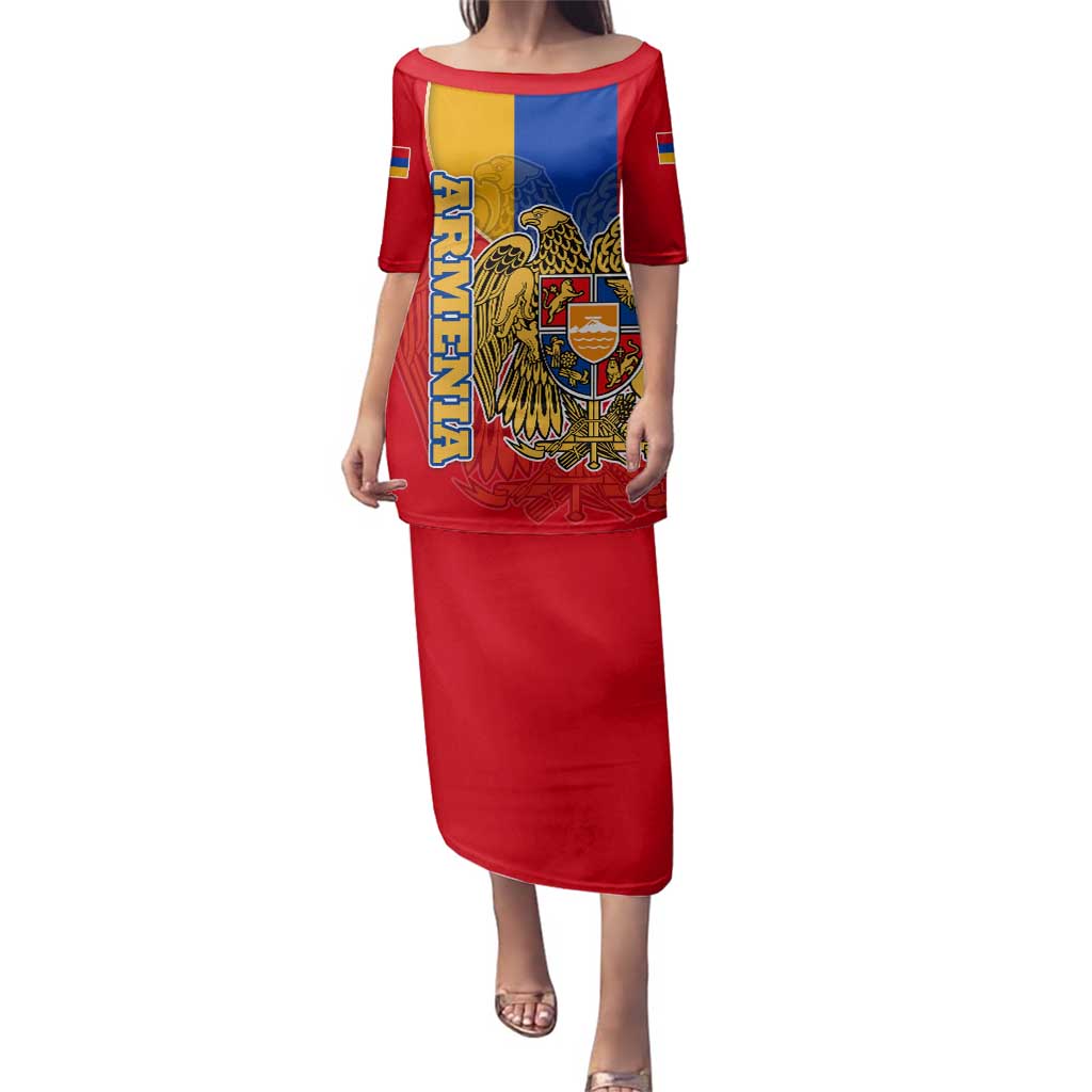 Armenia Flag Family Matching Puletasi and Hawaiian Shirt with National Coat of Arms and Map Design - Wonder Print Shop