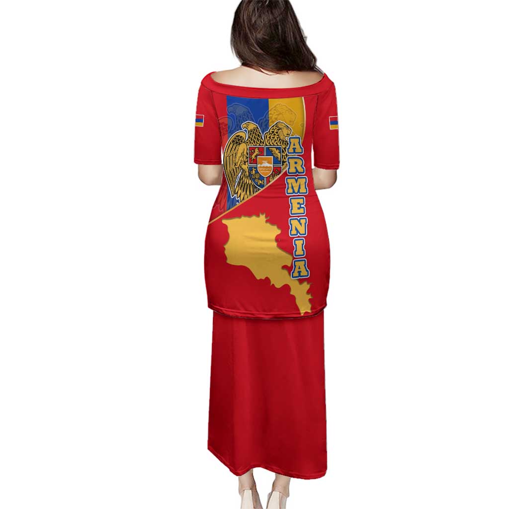 Armenia Flag Family Matching Puletasi and Hawaiian Shirt with National Coat of Arms and Map Design - Wonder Print Shop