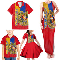 Armenia Flag Family Matching Tank Maxi Dress and Hawaiian Shirt with National Coat of Arms and Map Design - Wonder Print Shop