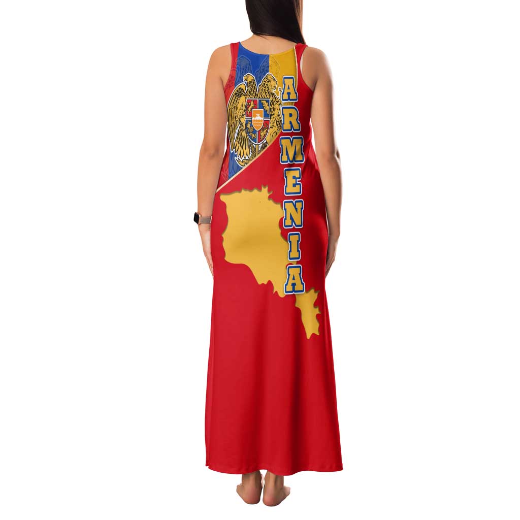 Armenia Flag Family Matching Tank Maxi Dress and Hawaiian Shirt with National Coat of Arms and Map Design - Wonder Print Shop