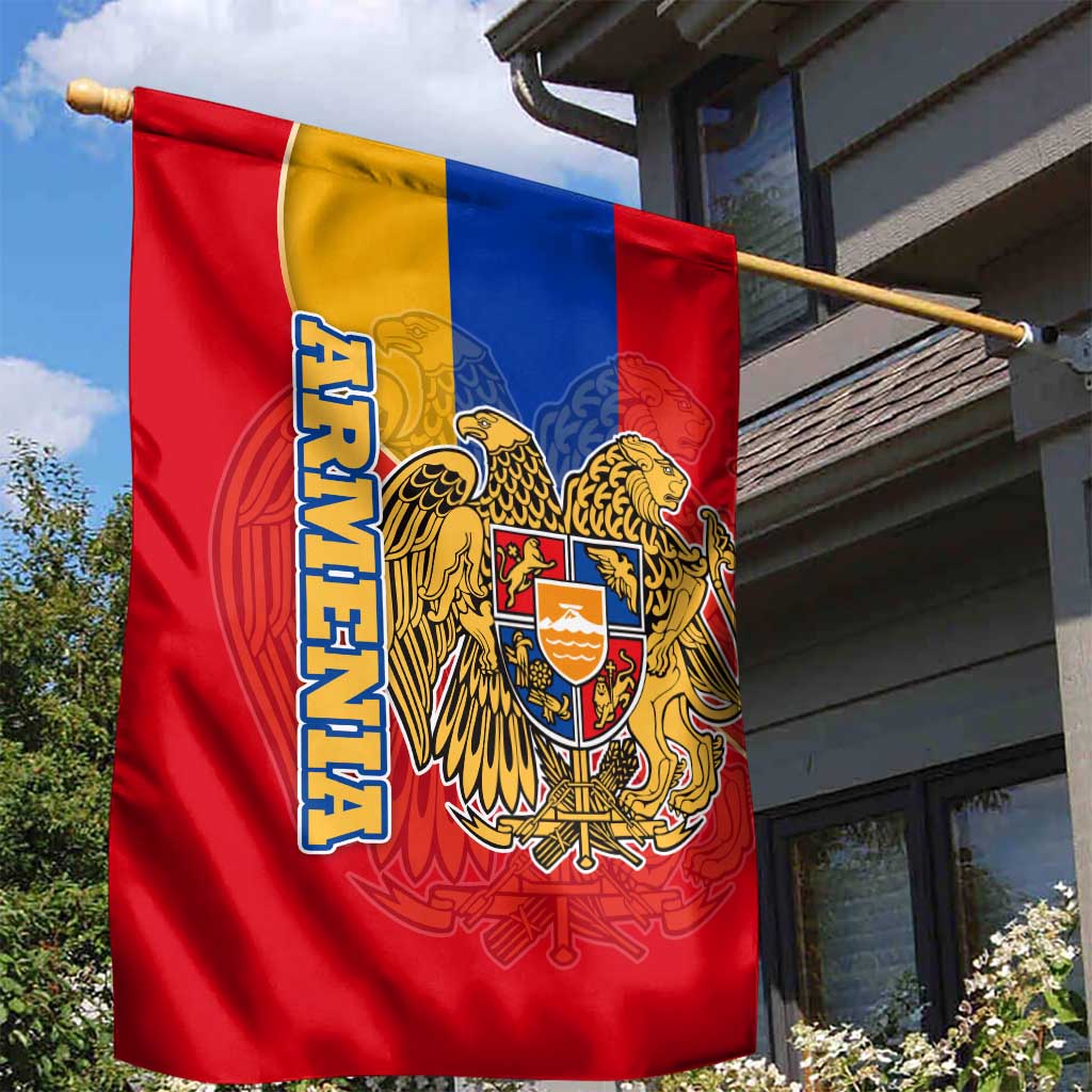 Armenia Flag Garden Flag with National Coat of Arms and Map Design - Wonder Print Shop