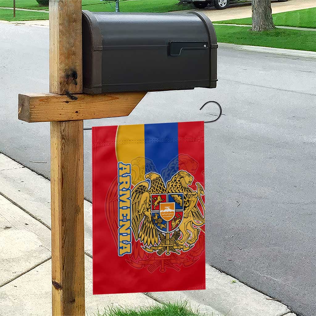 Armenia Flag Garden Flag with National Coat of Arms and Map Design - Wonder Print Shop