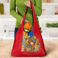 Armenia Flag Grocery Bag with National Coat of Arms and Map Design - Wonder Print Shop