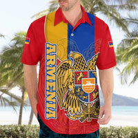 Armenia Flag Hawaiian Shirt with National Coat of Arms and Map Design - Wonder Print Shop