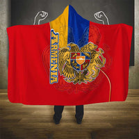 Armenia Flag Hooded Blanket with National Coat of Arms and Map Design - Wonder Print Shop