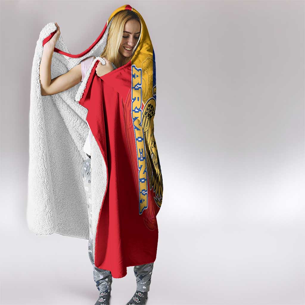 Armenia Flag Hooded Blanket with National Coat of Arms and Map Design - Wonder Print Shop