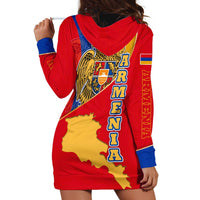 Armenia Flag Hoodie Dress with National Coat of Arms and Map Design - Wonder Print Shop