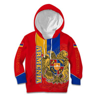 Armenia Flag Kid Hoodie with National Coat of Arms and Map Design - Wonder Print Shop