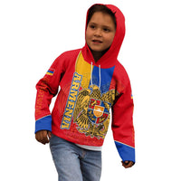 Armenia Flag Kid Hoodie with National Coat of Arms and Map Design - Wonder Print Shop