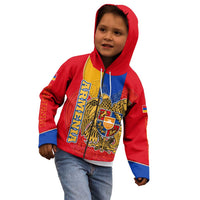 Armenia Flag Kid Hoodie with National Coat of Arms and Map Design - Wonder Print Shop