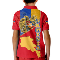 Armenia Flag Kid Polo Shirt with National Coat of Arms and Map Design - Wonder Print Shop