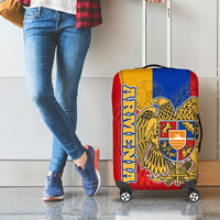 Armenia Flag Luggage Cover with National Coat of Arms and Map Design - Wonder Print Shop