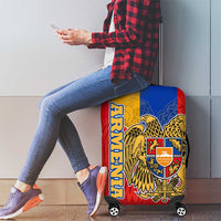Armenia Flag Luggage Cover with National Coat of Arms and Map Design - Wonder Print Shop