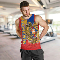 Armenia Flag Men Tank Top with National Coat of Arms and Map Design - Wonder Print Shop