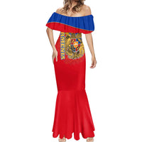 Armenia Flag Mermaid Dress with National Coat of Arms and Map Design - Wonder Print Shop