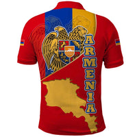 Armenia Flag Polo Shirt with National Coat of Arms and Map Design - Wonder Print Shop