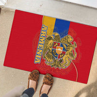 Armenia Flag Rubber Doormat with National Coat of Arms and Map Design - Wonder Print Shop