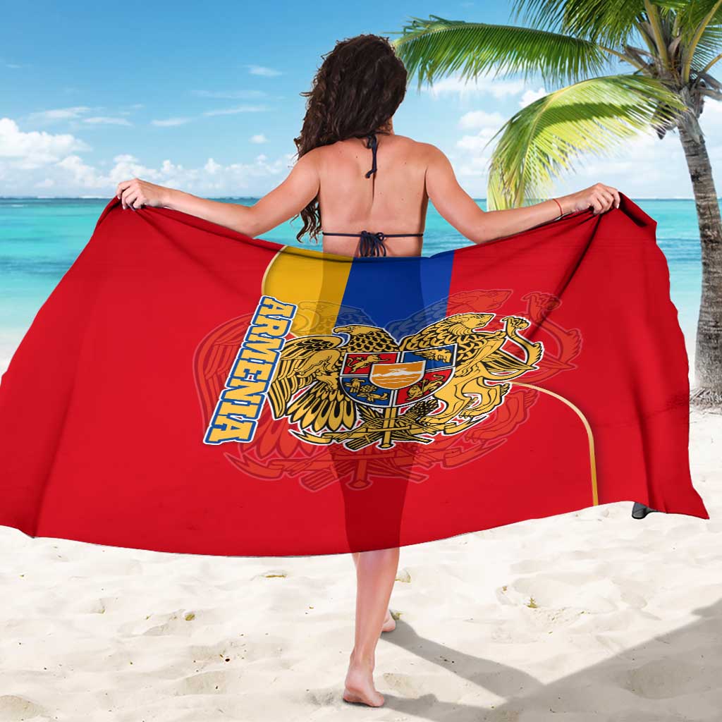 Armenia Flag Sarong with National Coat of Arms and Map Design - Wonder Print Shop