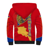 Armenia Flag Sherpa Hoodie with National Coat of Arms and Map Design - Wonder Print Shop