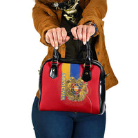 Armenia Flag Shoulder Handbag with National Coat of Arms and Map Design - Wonder Print Shop