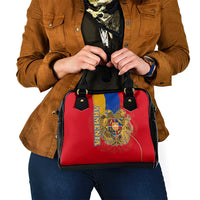Armenia Flag Shoulder Handbag with National Coat of Arms and Map Design - Wonder Print Shop
