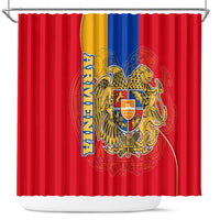Armenia Flag Shower Curtain with National Coat of Arms and Map Design - Wonder Print Shop