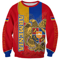 Armenia Flag Sweatshirt with National Coat of Arms and Map Design - Wonder Print Shop