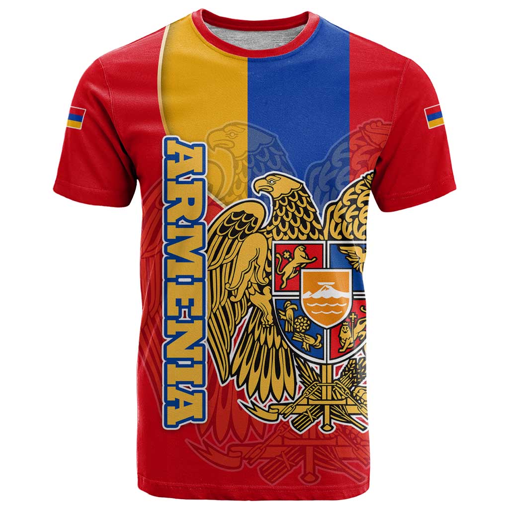 Armenia Flag T Shirt with National Coat of Arms and Map Design - Wonder Print Shop