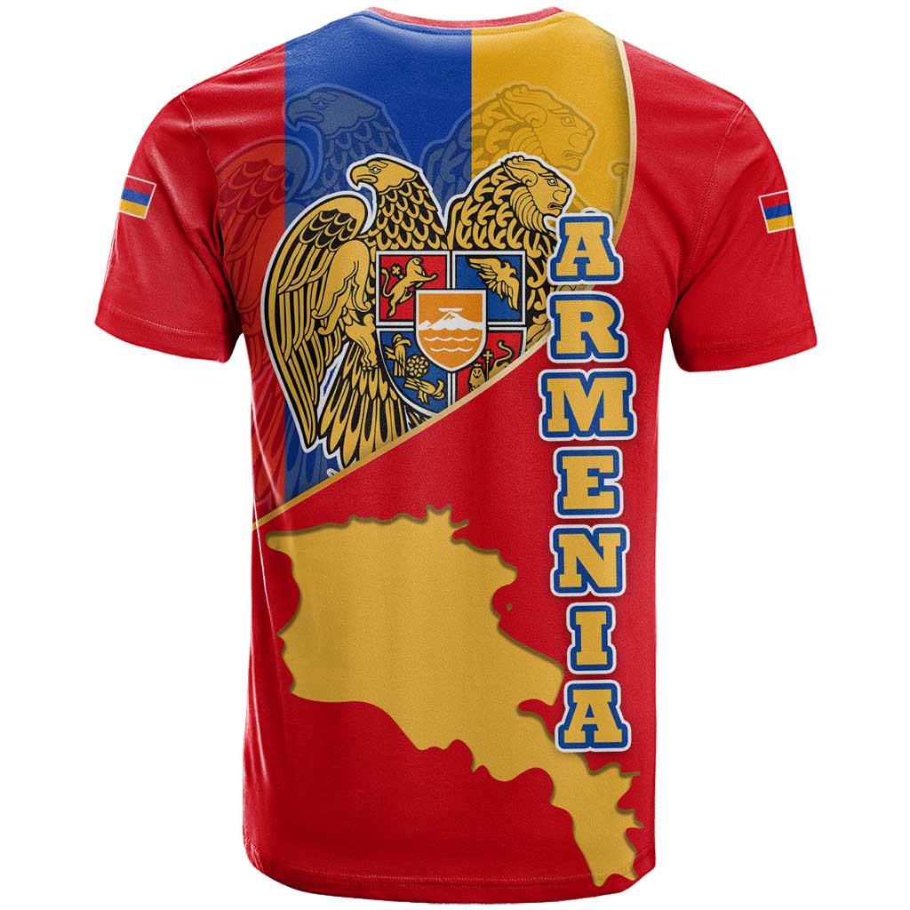 Armenia Flag T Shirt with National Coat of Arms and Map Design - Wonder Print Shop
